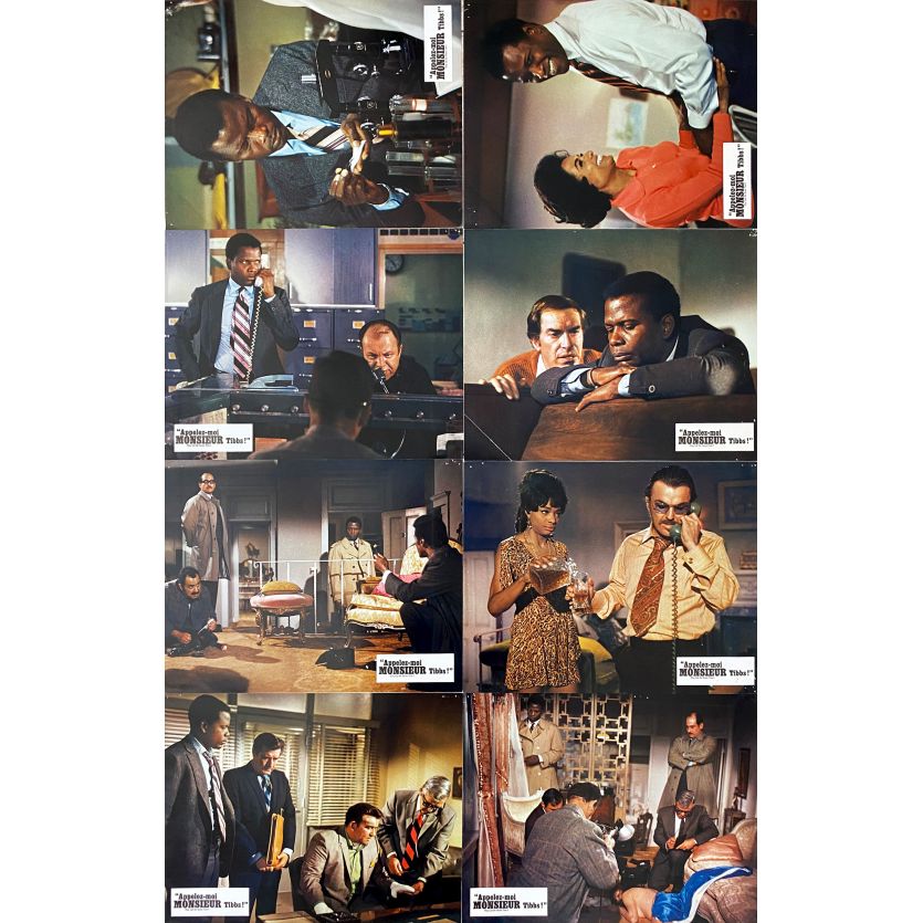 APPELEZ-MOI MONSIEUR TIBBS Photos de film x8 - Jeu A - 21x30 cm. - 1970 - Sidney Poitier, Gordon Douglas