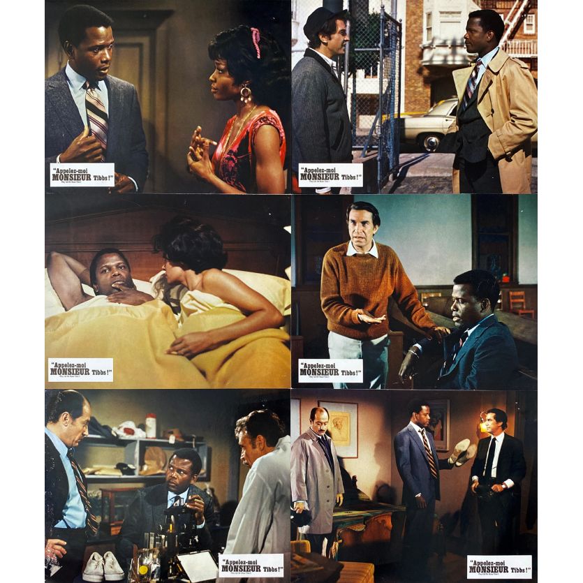 APPELEZ-MOI MONSIEUR TIBBS Photos de film x6 - Jeu B - 21x30 cm. - 1970 - Sidney Poitier, Gordon Douglas