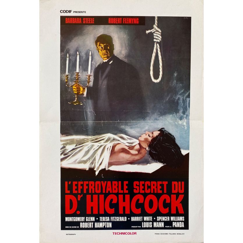 THE HORRIBLE DR. HITCHCOCK Movie Poster- 15x21 in. - 1962 - Riccardo Freda, Barbara Steele