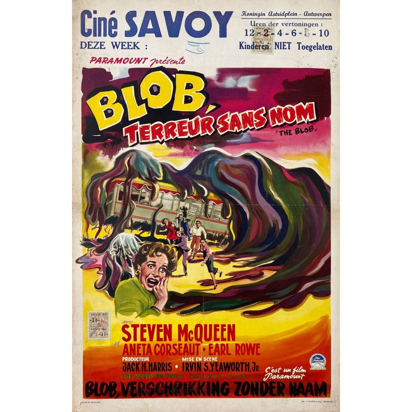THE BLOB Movie Poster- 14x21 in. - 1958 - Irvin S. Yeaworth Jr, Steve McQueen