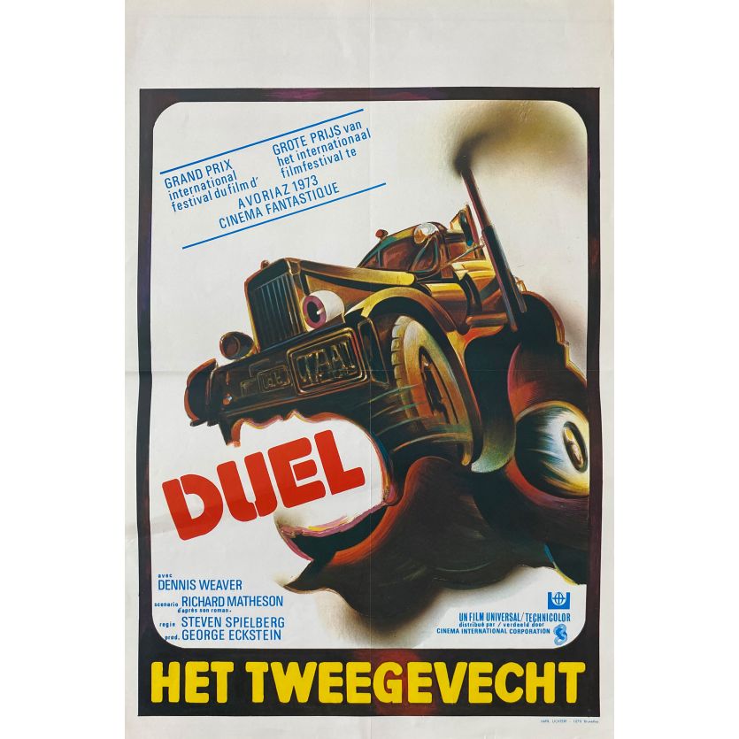 DUEL Affiche de film- 35x55 cm. - 1971 - Dennis Weaver, Steven Spielberg