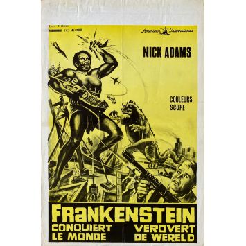 FRANKENSTEIN CONQUIERT LE MONDE Affiche de film- 35x55 cm. - 1965 - Nick Addams, Ishirô Honda FRANKENSTEIN CONQUIERT LE MONDE Affiche de film- 35x55 cm. - 1965 - Nick Addams, Ishirô Honda