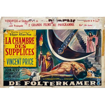 LA CHAMBRE DES TORTURES Affiche de film- 35x55 cm. - 1961 - Vincent Price, Barbara Steele, Roger Corman