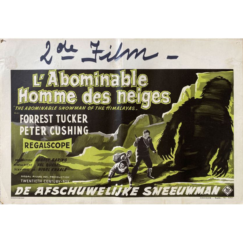 L'ABOMINABLE HOMME DES NEIGES (Hammer) Affiche de film- 35x55 cm. - 1957 - Peter Cushing, Val Guest