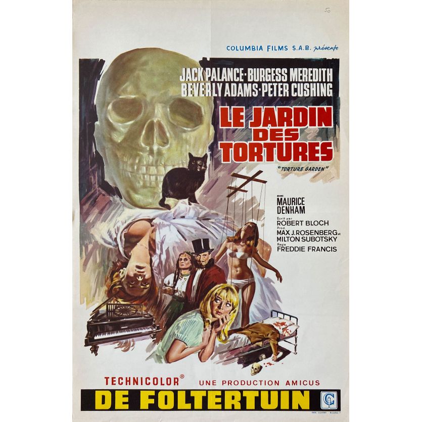 TORTURE GARDEN Movie Poster- 14x21 in. - 1967 - Freddie Francis, Jack Palance