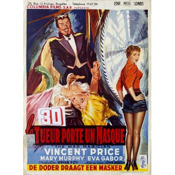 LE TUEUR PORTE UN MASQUE Affiche de film- 35x55 cm. - 1954 - Vincent Price, John Brahm