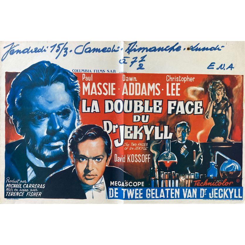 THE TWO FACES OF DR. JEKYLL Movie Poster- 14x21 in. - 1960 - Terence Fisher, Christopher Lee