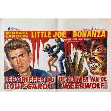 LES GRIFFES DU LOUP-GAROU Affiche de film- 35x55 cm. - 1957 - Michael Landon, Gene Fowley Jr
