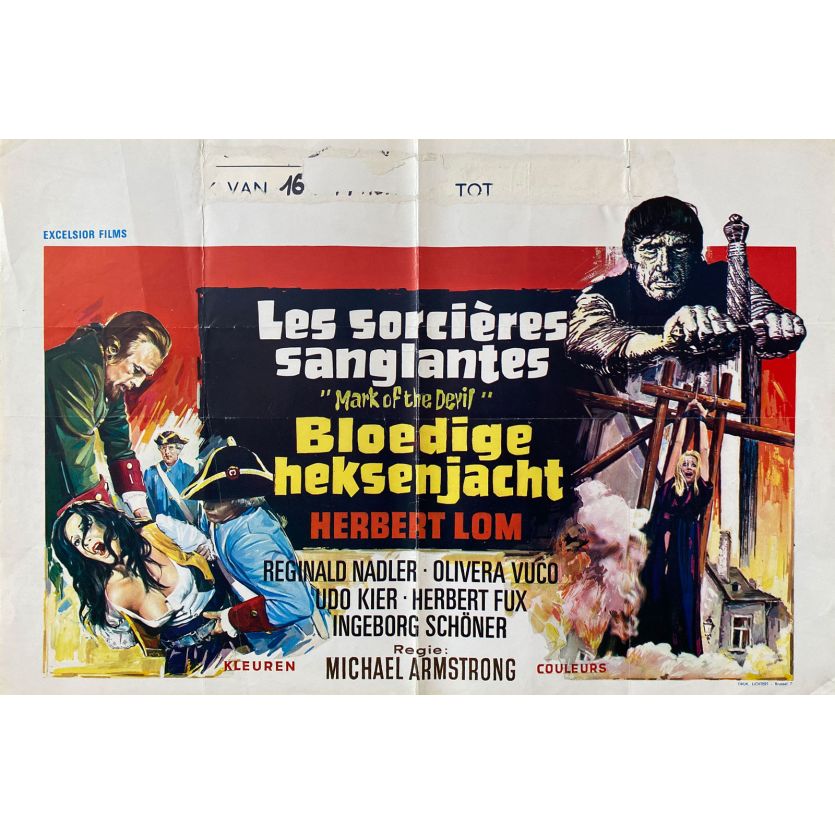 LES SORCIERES SANGLANTES Affiche de film- 35x55 cm. - 1970 - Udo Kier, Michael Armstrong