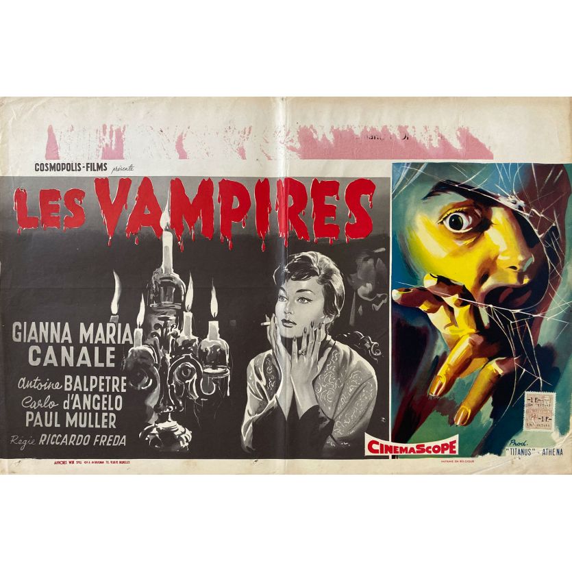 LES VAMPIRES Affiche de film- 35x55 cm. - 1956 - Gianna Maria Canale, Riccardo Fredda
