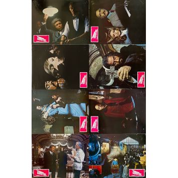 HORROR EXPRESS Lobby Cards x8 - Set A - 9x12 in. - 1972 - Christopher Lee, Peter Cushing