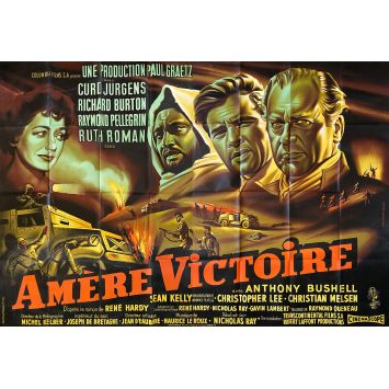 BITTER VICTORY Movie Poster- 94x63 in. - 1957 - Nicholas Ray, Richard Burton