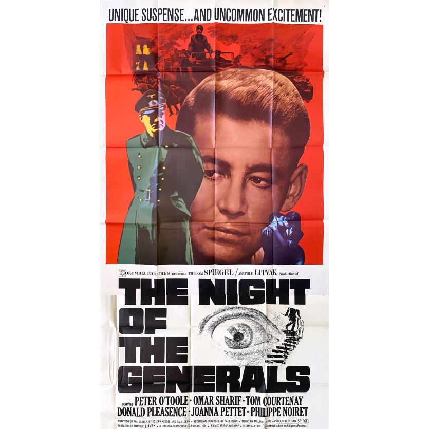 LA NUIT DES GENERAUX Affiche de film- 104x206 cm. - 1967 - Peter O'Toole, Anatole Litvak