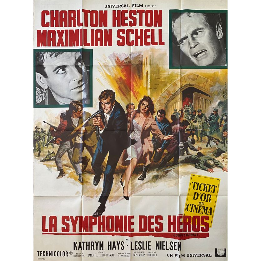 LA SYMPHONIE DES HEROS Affiche de film- 120x160 cm. - 1962 - Charlton Heston, Ralph Nelson