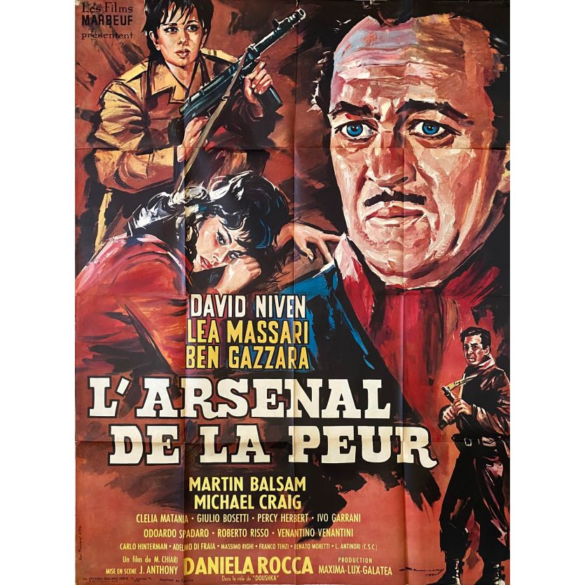 L'ARSENAL DE LA PEUR Affiche de film- 120x160 cm. - 1962 - David Niven, Lea Massari, Joseph Anthony