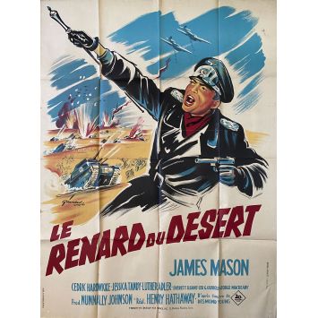 LE RENARD DU DESERT Affiche de film- 120x160 cm. - 1951 - James Mason, Henry Hathaway