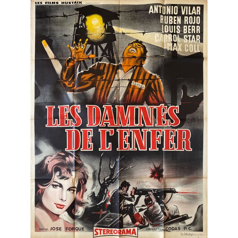 LES DAMNES DE L'ENFER Affiche de film- 120x160 cm. - 1956 - Antonio Vilar, José María Forqué