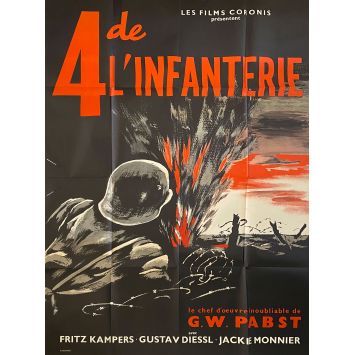 QUATRE DE L'INFANTERIE Affiche de film- 120x160 cm. - 1930/R1960 - Fritz Kampers, Georg Wilhelm Pabst