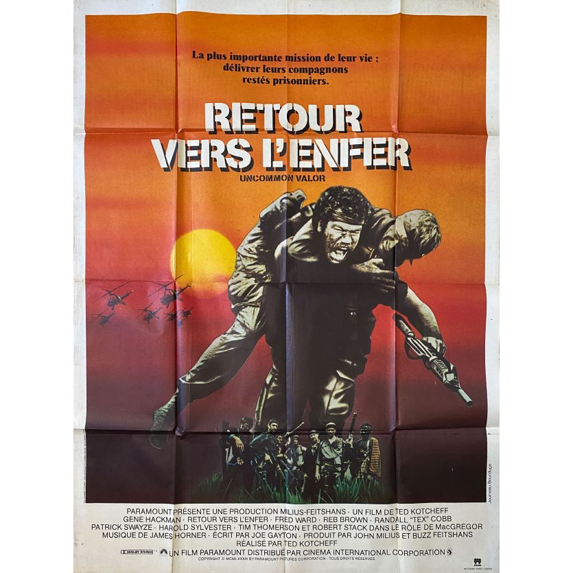 RETOUR VERS L'ENFER Affiche de film- 120x160 cm. - 1983 - Gene Hackman, Ted Kotcheff