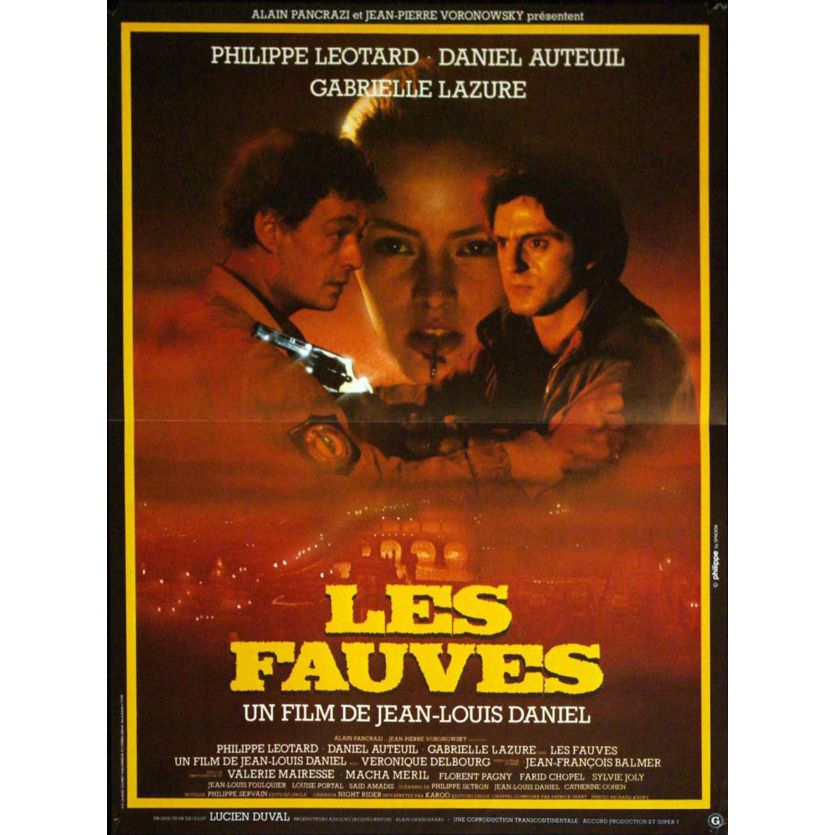 LES FAUVES Affiche de film 40x60- 1984 - Léotard, Auteuil, Lazure