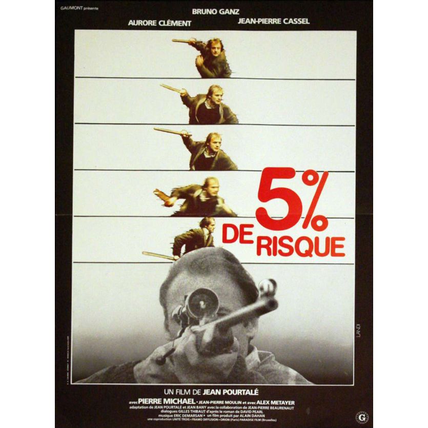 5 POUR CENT DE RISQUE French Movie Poster 15x21 '80 Bruno Ganz