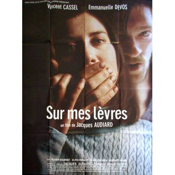 SUR MES LEVRES Affiche de film 120x160- 2001 - Vincent Cassel, Jacques Audiard