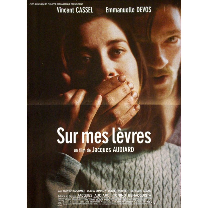 SUR MES LEVRES Affiche de film 40x60- 2001 - Vincent Cassel, Jacques Audiard