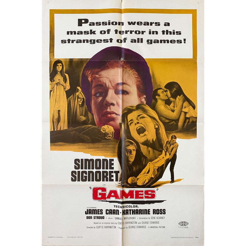 GAMES Movie Poster- 27x41 in. - 1967 - Curtis Harrington, Simone Signoret