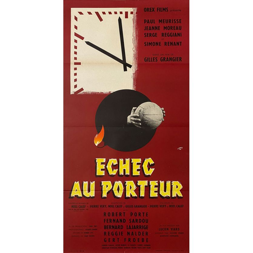 ECHEC AU PORTEUR Affiche de film- 40x80 cm. - 1958 - Paul Meurisse, Jeanne Moreau, Gilles Grangier