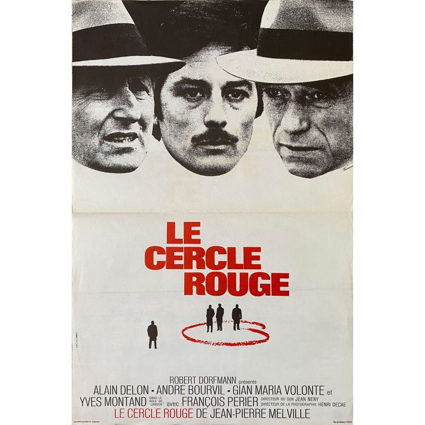 LE CERCLE ROUGE Affiche de film- 40x54 cm. - 1970 - Alain Delon, Bourvil, Jean-Pierre Melville