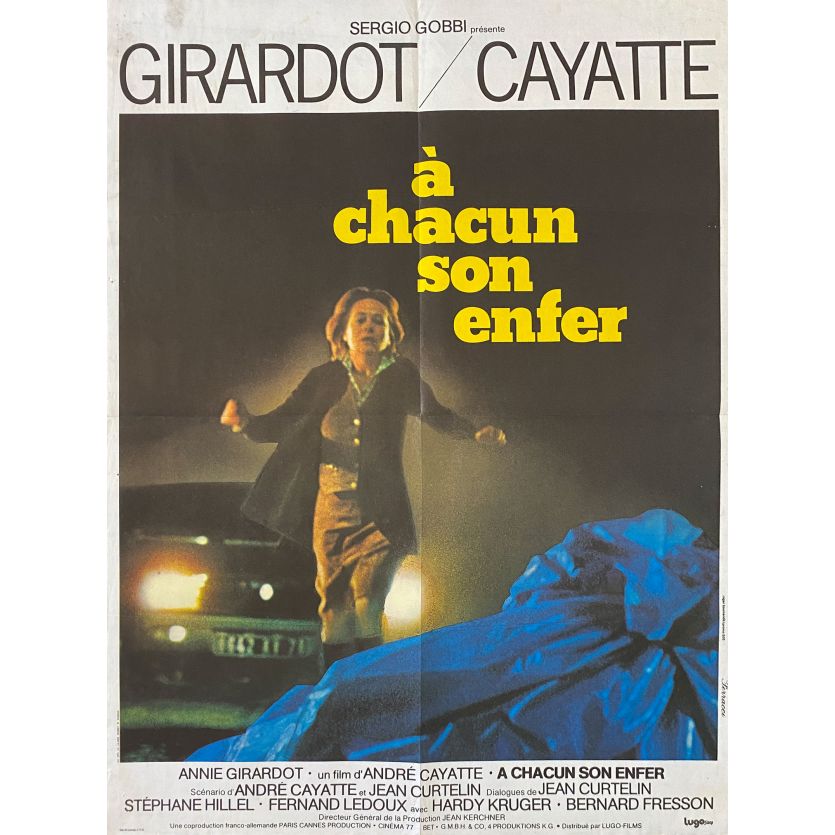 A CHACUN SON ENFER Affiche de film- 60x80 cm. - 1977 - Annie Girardot, André Cayatte