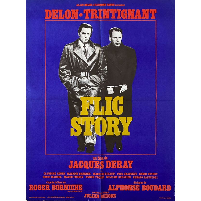 FLIC STORY Affiche de film- 60x80 cm. - 1975 - Alain Delon, Jacques Deray