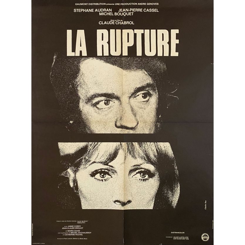 LA RUPTURE Affiche de film- 60x80 cm. - 1970 - Stéphane Audran, Claude Chabrol