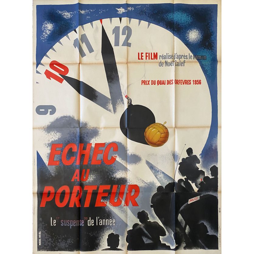 ECHEC AU PORTEUR Affiche de film- 120x160 cm. - 1958 - Paul Meurisse, Jeanne Moreau, Gilles Grangier
