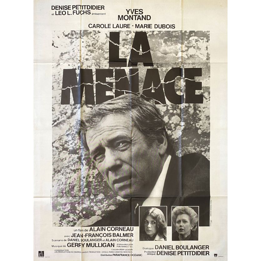 LA MENACE Affiche de film- 120x160 cm. - 1977 - Yves Montand, Alain Corneau