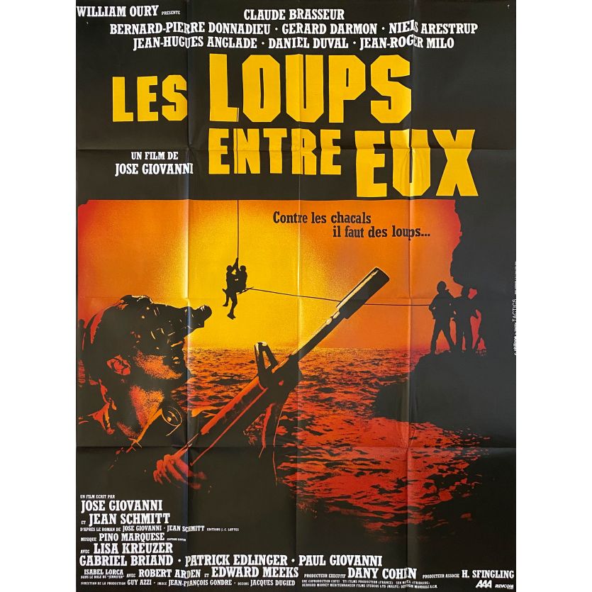 LES LOUPS ENTRE EUX Affiche de film- 120x160 cm. - 1985 - Claude Brasseur, José Giovanni