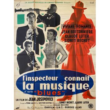 L'INSPECTEUR CONNAIT LA MUSIQUE Affiche de film- 120x160 cm. - 1956 - Viviane Romance, Jean Josipivovici