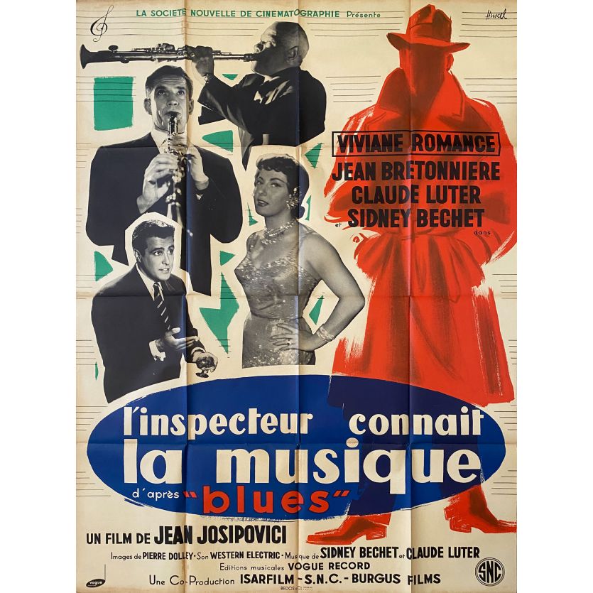 L'INSPECTEUR CONNAIT LA MUSIQUE Affiche de film- 120x160 cm. - 1956 - Viviane Romance, Jean Josipivovici