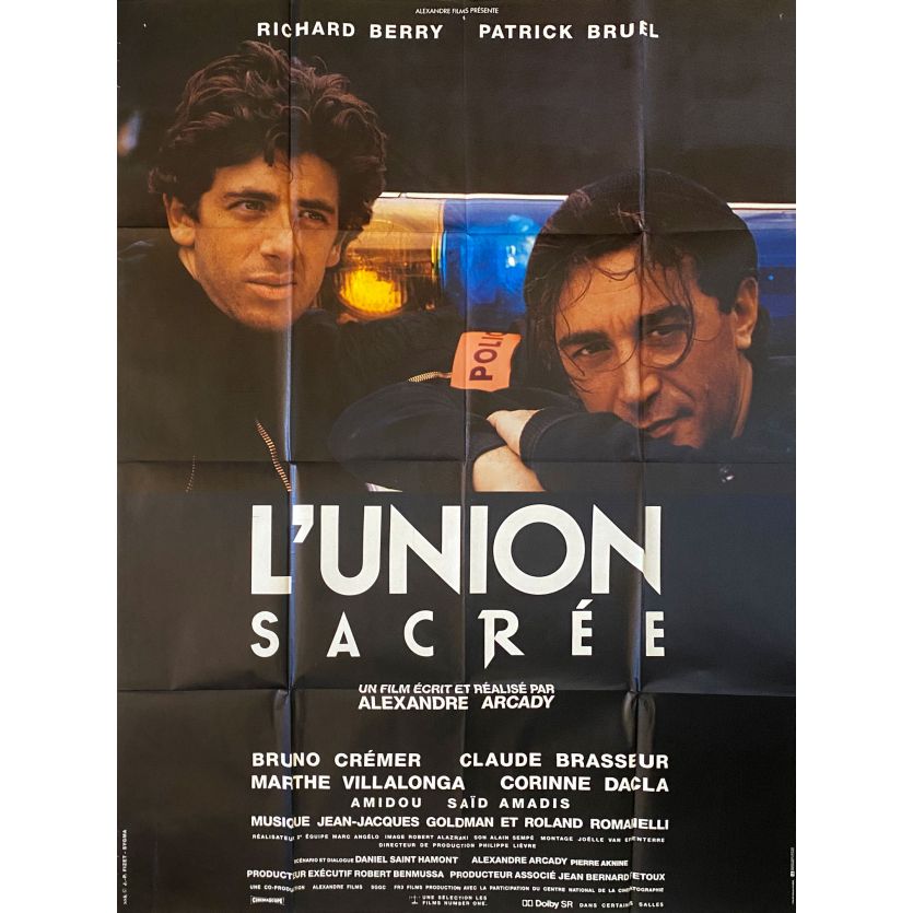 L'UNION SACREE Affiche de film- 120x160 cm. - 1989 - Patrick Bruel, Alexandre Arcady