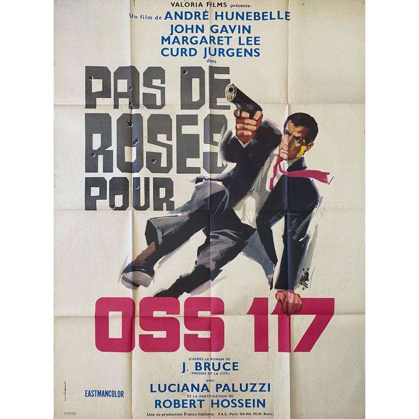 PAS DE ROSES POUR OSS 117 Affiche de film- 120x160 cm. - 1968 - John Gavin, Robert Hossein, Renzo Cerrato