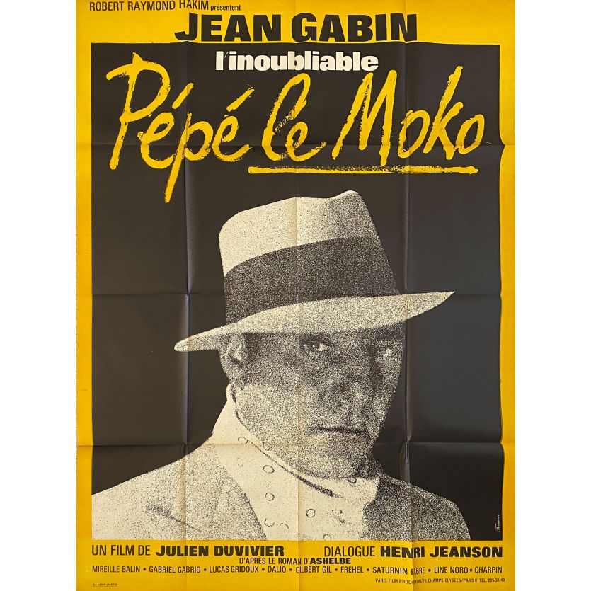 PEPE LE MOKO Movie Poster- 47x63 in. - 1937R1960 - Julien Duvivier, Jean Gabin