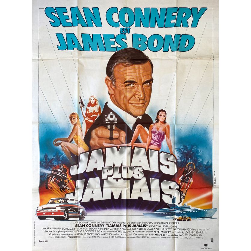 JAMAIS PLUS JAMAIS Affiche de film- 120x160 cm. - 1983 - Sean Connery, James Bond