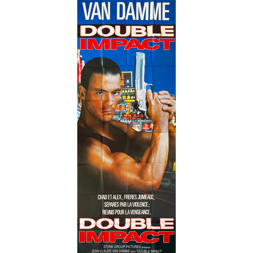 DOUBLE IMPACT Movie Poster- 32x94 in. - 1991 - Sheldon Lettich, Jean-Claude Van Damme