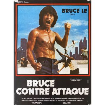 BRUCE CONTRE ATTAQUE Affiche de film- 40x54 cm. - 1982 - Bruce Le, Joseph Velasco