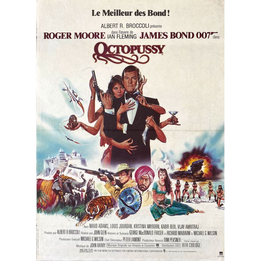 OCTOPUSSY Movie Poster- 15x21 in. - 1983 - James Bond, Roger Moore