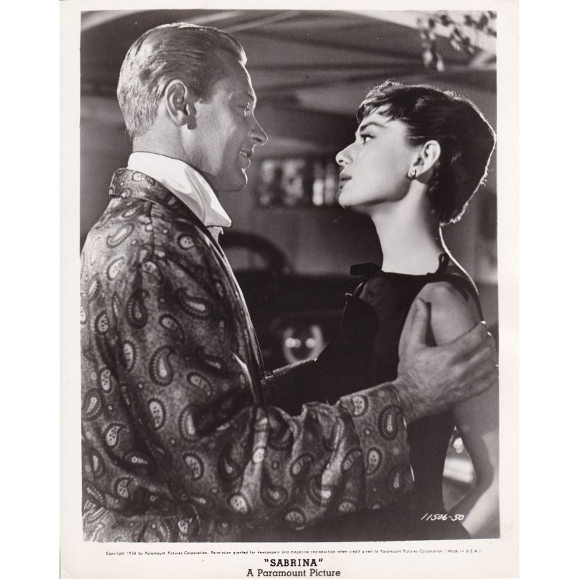 SABRINA Photo de presse 11506-50 - 20x25 cm. - 1954 - Humphrey Bogart, Audrey Hepburn, Billy Wilder