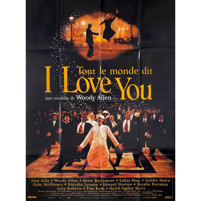 TOUT LE MONDE DIT I LOVE YOU Affiche de film- 120x160 cm. - 1996 - Julia Roberts, Woody Allen