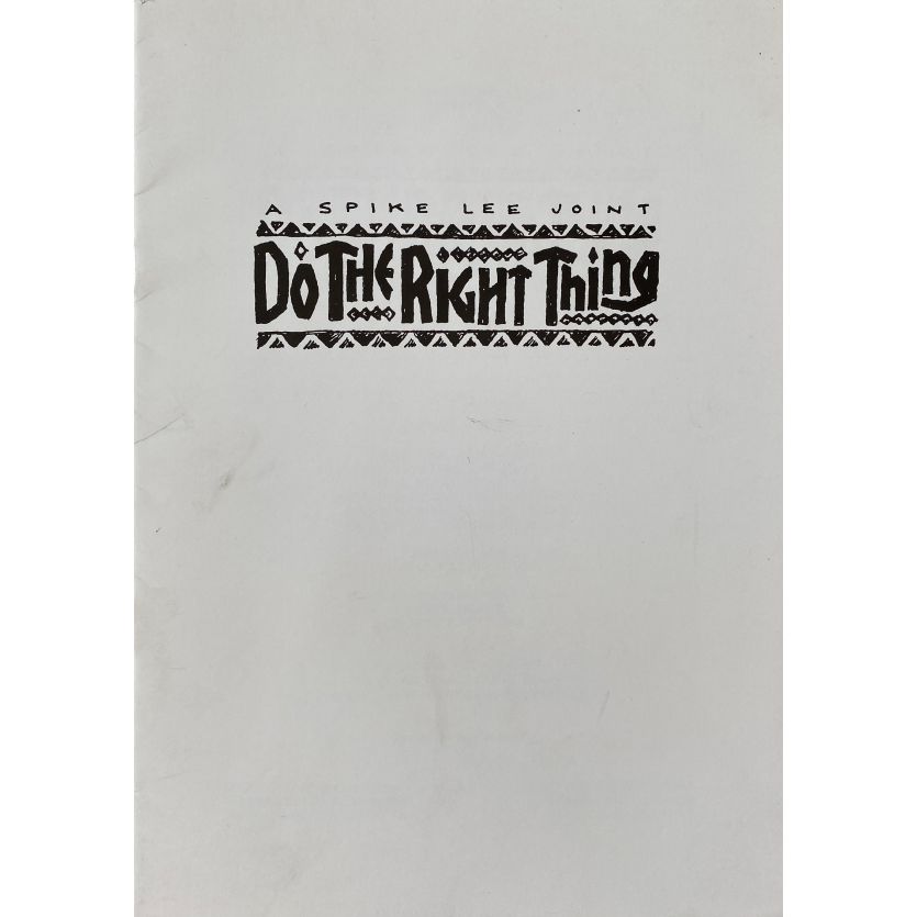 DO THE RIGHT THING Dossier de presse 20p - 21x30 cm. - 1989 - Danny Aiello, Spike Lee