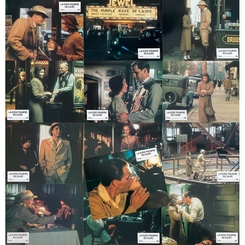THE PURPLE ROSE OF CAIRO Lobby Cards x13 - 9x12 in. - 1985 - Woody Allen, Mia Farrow