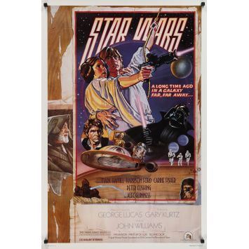 STAR WARS - LA GUERRE DES ETOILES Affiche de film Style D - Fanclub - 69x102 cm. - 1977/R1992 - Harrison Ford, George Lucas